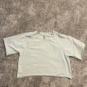 Sage Green Oversized Cropped T-Shirt